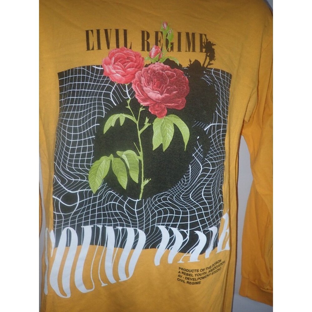 CIVIL REGIME NO ROMANCE MENS Long Sleeve T Shirt Graphic spell out sleeve Medium